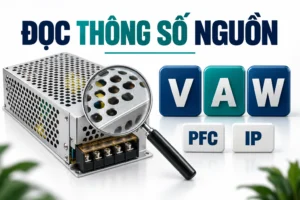 Đọc thông số nguồn tổ ong: V, A, W, hiệu suất, PFC và cấp bảo vệ IP 12