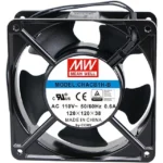 Quạt tủ điện Mean Well CHACB1H-B 120x120x38mm 110VAC Quạt tủ điện Mean Well CHACB1H-B 120x120x38mm 110VAC