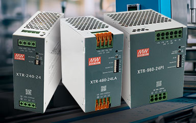 MEAN WELL Dòng XTR-240/480/960, Nguồn DIN rail 240W~960W đầu vào 3 pha, siêu mỏng, hiệu suất cao