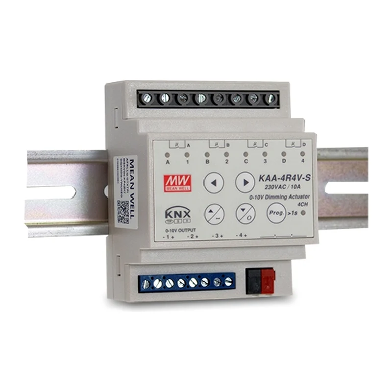 Bộ điều khiển LED KNX Meanwell KAA-4R4V-10S (4 relay, 4 kênh 0-10V) 1 MEAN WELL KAA-4R4V-S